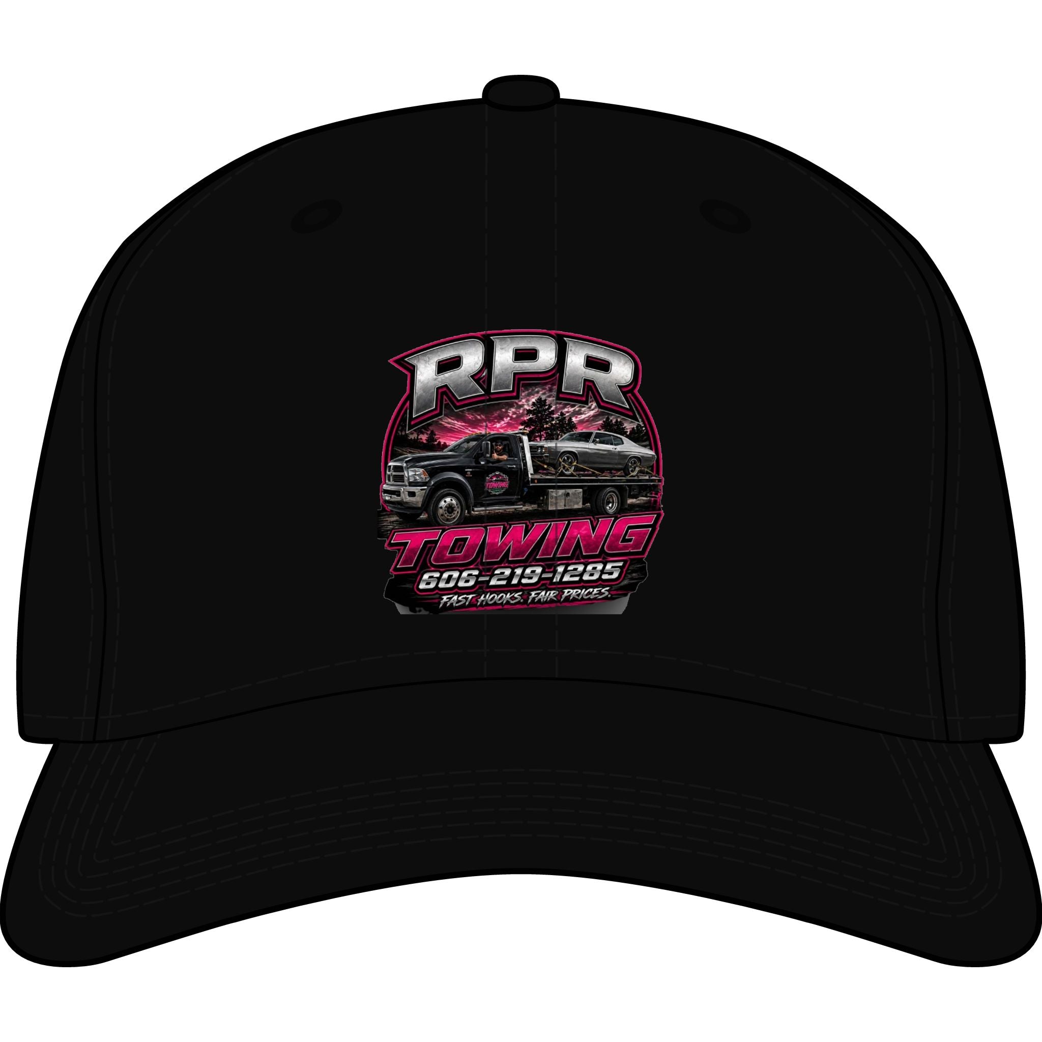 Towing Logo Cap — RPR Towing Embroidered Truck Hat with Phone Number