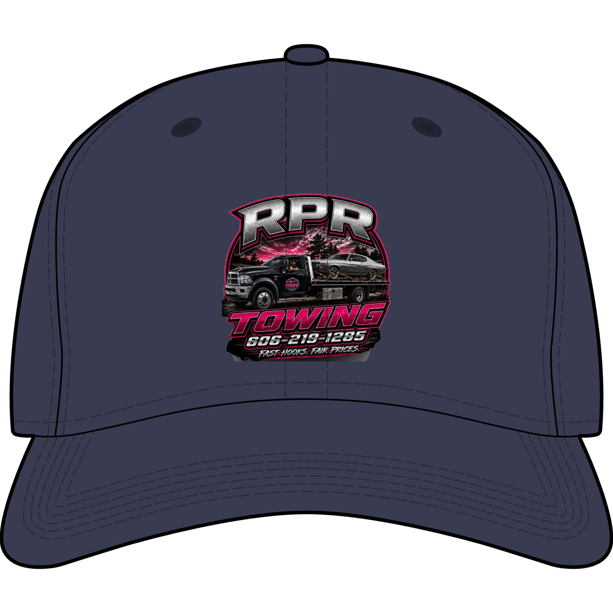 Towing Logo Cap — RPR Towing Embroidered Truck Hat with Phone Number