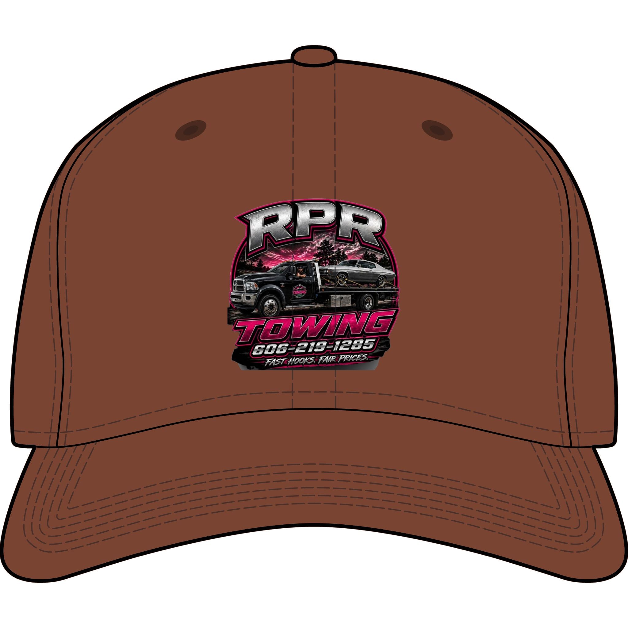 Towing Logo Cap — RPR Towing Embroidered Truck Hat with Phone Number
