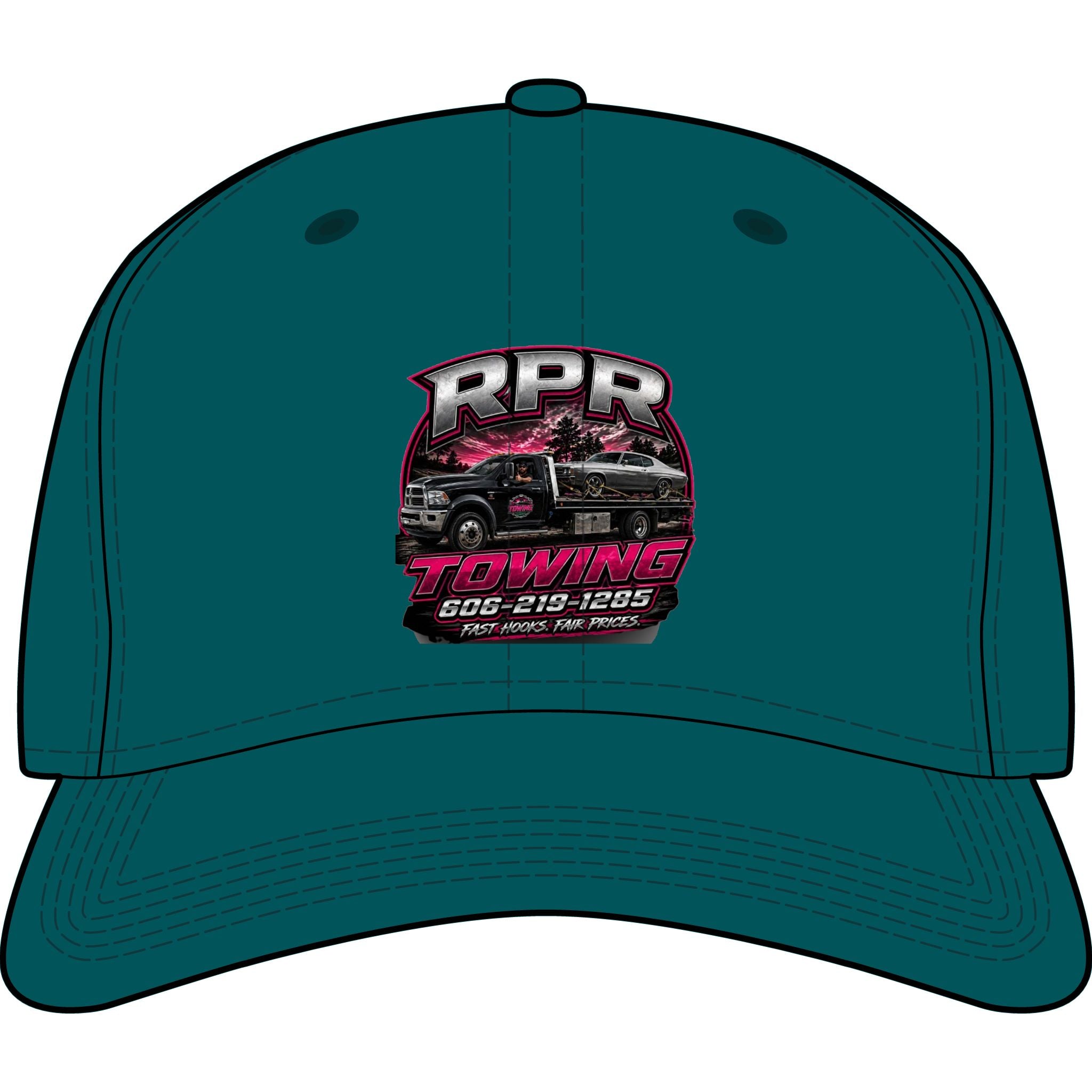 Towing Logo Cap — RPR Towing Embroidered Truck Hat with Phone Number