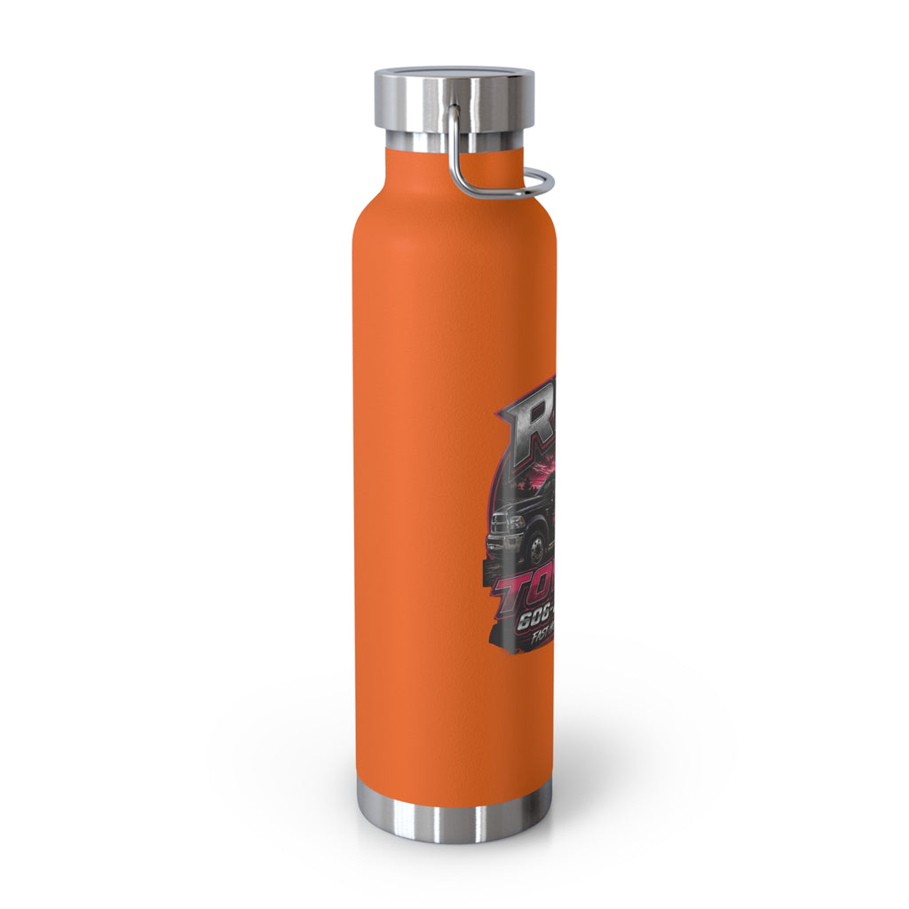 22oz Copper Vacuum Insulated Bottle — RPR Towing Logo Water Bottle