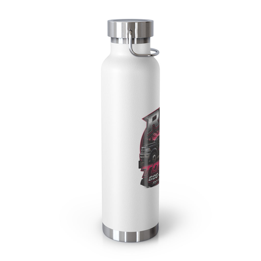 22oz Copper Vacuum Insulated Bottle — RPR Towing Logo Water Bottle